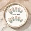 El popular arte de uñas ojo de gato hecho a mano de Xiaohongshu: Puntas de uñas con lunares y degradado simple, estilo coreano y japonés, uñas artificiales