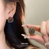 Brincos ovais com estampa de leopardo flockada retrô, brincos de estilo étnico, luxo leve, toque de alta qualidade, design versátil, únicos e de nicho