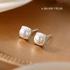 Pendientes de plata de ley S999 con perlas de agua dulce, pendientes estilo socialité xiaoxiang, alta gama, joyería geométrica francesa para orejas, venta al por mayor para mujeres