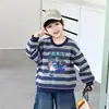 Sudadera de rayas para niño, estilo coreano, corte holgado, nueva tendencia primavera y otoño 2026, top casual de manga larga de otoño para niños pequeños