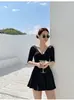 2026 Japão-Coreia Transfronteiriço Novo Estilo Maiô Peça Única Conjunto de Duas Peças Roupa de Banho Sexy Comércio Exterior Atacado em Estoque