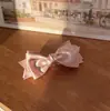 Grampo de Banana Estilo Coreano Doce com Laço Multicamadas, Bolinhas e Renda em Formato de Coração, Estiloso e Versátil, Não Cai Facilmente, Acessório de Cabelo para a Parte de Trás da Cabeça