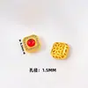 Nuevo anillo de cobre bañado en oro con incrustaciones de diamantes, caja mágica, cara de anillo pasante, accesorios de joyería hechos a mano con cuentas para pulsera y collar de cristal DIY