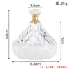 Botella de Perfume de Diamante de Cristal Europeo Caja de Dulces para Boda Plástico Transparente con Patrón de Rombos Frasco de Dulces Cajas de Dulces para Favores de Boda y Fiesta de Compromiso