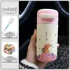 Taza Térmica de Cerámica Gente de las Estrellas Capacidad Pequeña Taza con Popote Compacta Portátil Mini Taza de Bolsillo Regalo Lindo