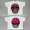 Moda Estilo Americano Venda Direta Transfronteiriça Verão Novo Lavada Gola Redonda Estampada Camisa Americana Japonesa Solta Casual Top