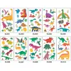Novos adesivos de tatuagem de desenho animado infantil transfronteiriços, dinossauro fofo e divertido, sereia, adesivos de tatuagem temporária para braço de animal