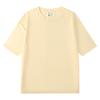 Camiseta 300g Fio Duplo Pesado Cor Sólida Gola Redonda Camiseta Publicitária para Homens e Mulheres com Manga Base Meia Manga Americano Retrô Camiseta Solta