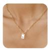 Colar Quadrado com Banho de Ouro Amazon 26 Letras Feminino Corrente de Clavícula Estilo Ins Moda Colar Quadrado
