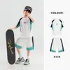 Conjunto Esportivo de Treino de Verão Tendência para Meninos da Duoduo, Conjunto de Duas Peças com Camiseta Respirável para Corrida e Shorts