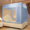 Mosquitero de Cama Sólido Color Clase A para Maternidad e Infancia, Malla Encriptada Hilo de Red, Forma de U, Tres Puertas, Completamente Cerrado, Prueba de Polvo, Superior para Hogar en las Cuatro Estaciones