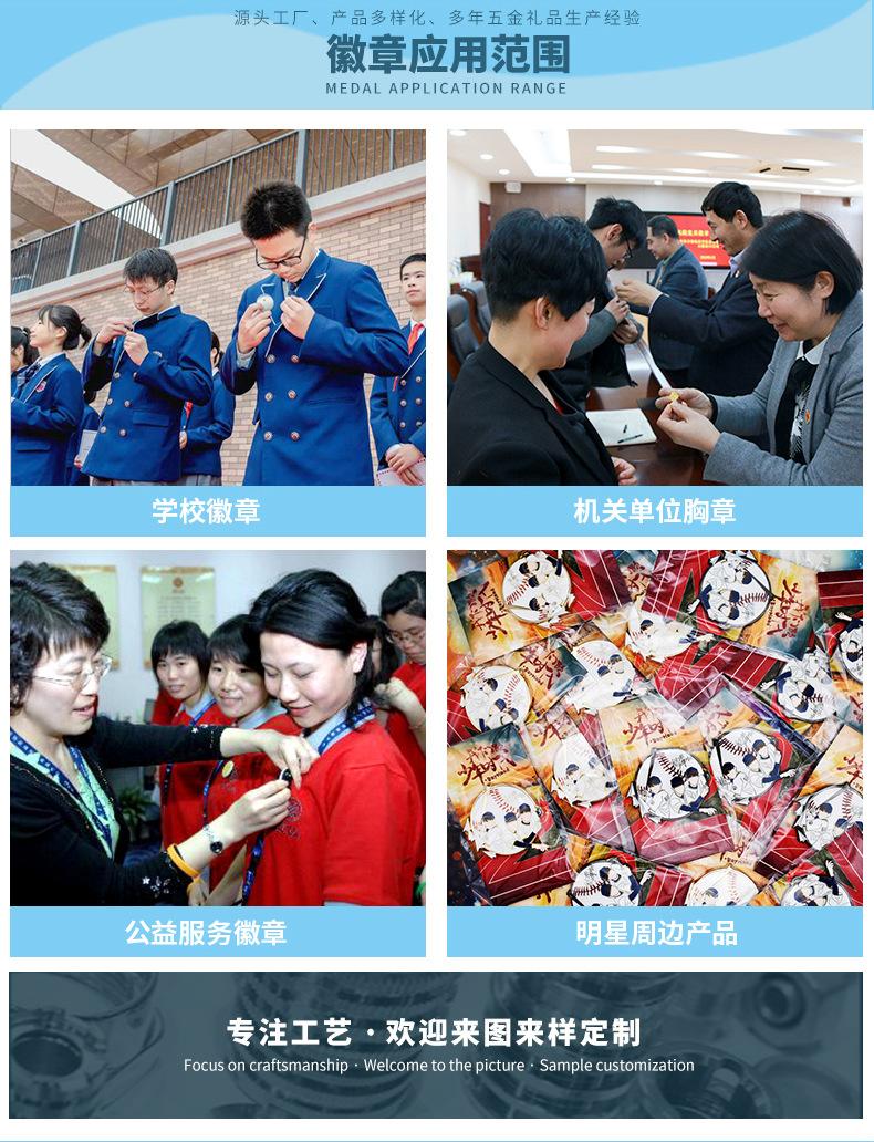 金属徽章定制公司广告胸针胸章胸牌班徽校徽定制