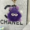 Lindo colgante de peluche con forma de bola de carbón de imitación de piel de conejo rex, joyería creativa, muñeco de dibujos animados, llavero para coche