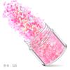 Juego de 12 lentejuelas con purpurina y polvo láser degradado para decoración de uñas con diseño de explosiones transfronterizas en color rosa