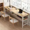 Escritorio para estudiantes, aprendizaje moderno, doble, para el hogar, mesa de alquiler, mesa sencilla, escritorio de computadora, mesa larga de pared estrecha