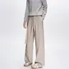 Novo terno listrado com calça de perna larga, coleção primavera/outono 2026, caimento solto, perna reta, calça casual de cintura alta, calça longa estilosa