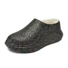 Pantuflas de Algodón Estampadas de Moda para Hombre para Interiores y Exteriores, Resistentes al Desgaste, Antideslizantes, Pantuflas de Suela Gruesa con Talón de Bolsa, Zapatos de Algodón Cálidos de Terciopelo de Invierno
