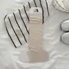 Calcetines Blancos de Seda de Hielo para Mujer, Longitud Media Pantorrilla, Estilo Delgado de Verano, Malla Transpirable, Estilo Coreano y Japonés, Calcetines Largos de Encaje