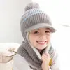 Gorro de Terciopelo Integrado para Niños Gorro de Punto Cálido Otoño e Invierno para Niños y Niñas Protección Facial Bufanda a Prueba de Viento Gorro de Estrella de Cinco Puntas