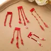 Ambiente festivo de vacaciones año nuevo borla roja cuentas de arroz pegatinas de tela flor para zapatos accesorios para el cabello clip de borde parche para zapatos bolsa ropa