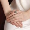 Anillo de plata de ley S925 con diseño de nicho de pez Nian con jaspe hetiano y personalidad para niña