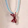 2025 Chapeuzinho Vermelho com Desenho da Hello Kitty Fofo Pingente de Olhos Pequenos Colar de Personalidade Tendência Dopamina
