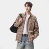2026 Novo Estilo Camisa de Manga Longa Masculina Estilo Hong Kong Solta Tamanho Grande Jovem Casual Xadrez Tie-Dye Camisa de Manga Longa