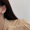 Pendientes de Aguja de Plata S925 Estilo Lujo Ligero Gota de Agua Pendientes de Diseño Elegante Retro Francés Galvanoplastia de Oro Real No se Desvanecen Fácilmente