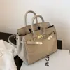 Bolsos de Moda Europeos y Americanos para Mujer, Bolso Kelly de Lujo Ligero con Patrón de Cocodrilo, Bolso Nuevo, Bolso Cruzado con Textura de Nicho Coreano