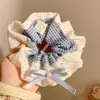 Pañuelo Cuadrado Estilo Francés Pastoral Lazo para el Cabello Cola de Caballo Atmósfera de Alta Gama Cuerda para el Cabello Banda Elástica Scrunchie Mori Girl Accesorio para el Cabello