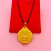 Nuevo collar de cadena de suéter tejido con colgante redondo étnico de estilo chino, conjunto de colgantes de hebilla de paz de Buda de aleación al por mayor