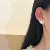 Brincos de Trevo de Quatro Folhas, Brincos Brilhantes de Zircônia, Brincos de Pérola de Alto Padrão, Brincos de Estrela, Brincos Versáteis para Mulheres, Estilo Fashion