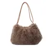 Disponible para dropshipping: Bolso de mano peludo de otoño e invierno, bolso de hombro moderno y versátil, bolso tote de alta gama, bolso de hombro de gran capacidad