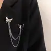 Pin de cadena de mariposa estilo Harajuku Ins coreano Broche minimalista Accesorios de moda Hip-Hop esposas cruz llama