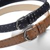 Cinturón con remaches redondos estilo punk europeo y americano para hombres y mujeres jóvenes, informal, de mezclilla, con cuentas y ancho, combinable con todo.