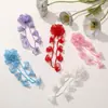 Novos Brincos Headdress Broche Case de Celular Acessórios de Roupa de Flor de Rede com Tassel Bilateral de Lírio-do-Vale para Menina Coreana