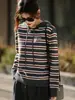 Sudadera Rayada para Mujer, Casual y Rejuvenecedora, Rayada Energética Holgada y Cómoda Chaqueta de Punto con Capucha Versátil para Otoño e Invierno