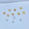 Accesorios DIY de Cristal que Conserva el Color Relleno de Oro de 14K Bandeja de Flores Separador Pulsera de Cuarzo Rosa Collar Material Hecho a Mano Accesorios