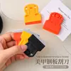 Herramientas para arte de uñas: raspador removedor de pegamento, raspador de placa de acero con patrón, removedor de pegamento residual, raspador de metal, herramienta auxiliar de limpieza de transferencia