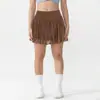 Saia-Shorts de Yoga Cintura Alta para Mulheres, Two-In-One Secagem Rápida Anti-Exposição Malha Fitness para Corrida e Tênis