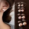 Polvo para Pan al Vapor Shijia Aretes de Perlas Blanco Leche Claro Aguja de Plata Esterlina S925 Nicho de Gama Alta Combinables Nuevos Aretes
