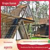Design Criativo Casa de Madeira Triangular Pousada Acessível Hotel de Luxo Viagem Estilo Camping Ponto Turístico Casa Dobrável Tipo A Estrutura de Aço Casa