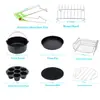 Accesorios para freidora de aire 6/7/8 pulgadas 10 piezas molde para pastel herramienta para hornear molde sartén para pizza parrilla transfronterizo