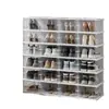 Zapatero Plegable Engrosado, Gabinete de Almacenamiento para Zapatos en Interiores con Tapa abatible Transparente a Prueba de Polvo, Caja de Zapatos Multicapa que se Puede Usar con un Solo Tirón