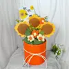 Día de la Madre Madre 2025 Cumpleaños Adornos Prácticos Lana Tejido a Mano Tejiendo Terminado Girasol