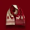 Versátil Novo Outono e Inverno 2025 Ano Novo Presente de Natal Cachecol Vermelho Tricô Cor Sólida para Mulheres Inverno Quente Estilo Japonês