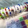 Contas de Argila Transfronteiriças, Peças de Cerâmica Macia, Contas com Letras, Acessórios para Pulseira DIY, Kit para Fazer Joias, Oliva