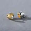 Pendientes Europeos y Americanos Nuevos de Moda, Pequeños y Sencillos, con Diseño Único, Combinación de Colores Dorado y Plateado, Estilo de Nicho de Alta Gama, Pendientes Versátiles
