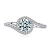 Anillo de plata de ley S925 con microincrustaciones de diamantes, diseño de botón redondo de 6 mm y 80 puntas, estilo femenino.