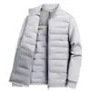 Nueva Chaqueta Ligera de Lana y Plumón de Ganso con Media Cremallera, Abrigo Cálido de Invierno con Cuello Alto para Hombres y Mujeres, Chaqueta de Plumón al por Mayor
